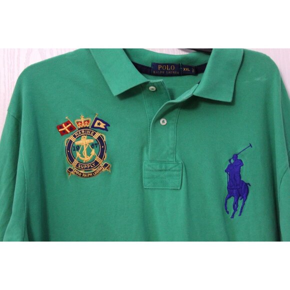 Polo Ralph Lauren Big Pony Marine Supply Sailing Crest Polo Shirt Size XXL - Picture 2 of 8